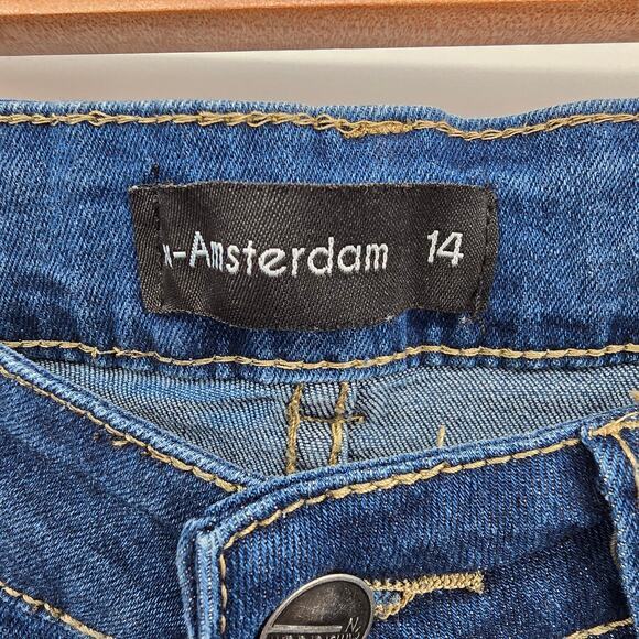 N-Amsterdam Girls Stretch Skinny Leg Dark Wash Jeans Size 14‎ - Picture 5 of 7